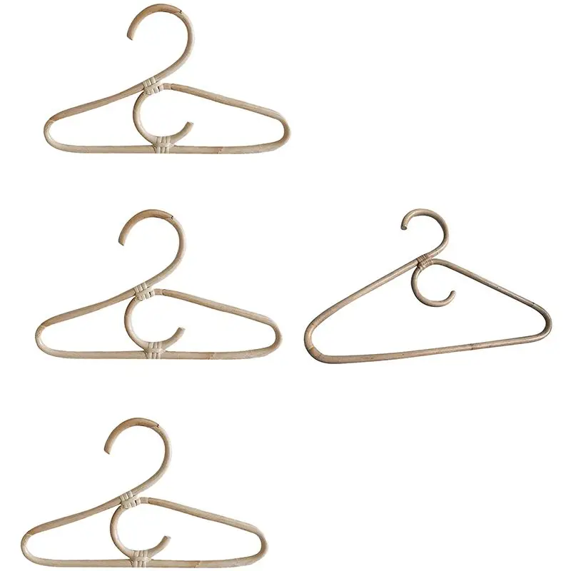 

1X Rattan Clothes Hanger Style,Garments Organizer,Rack Adult Hanger & 3Pcs Rattan Clothes Hanger Style Kids Rack