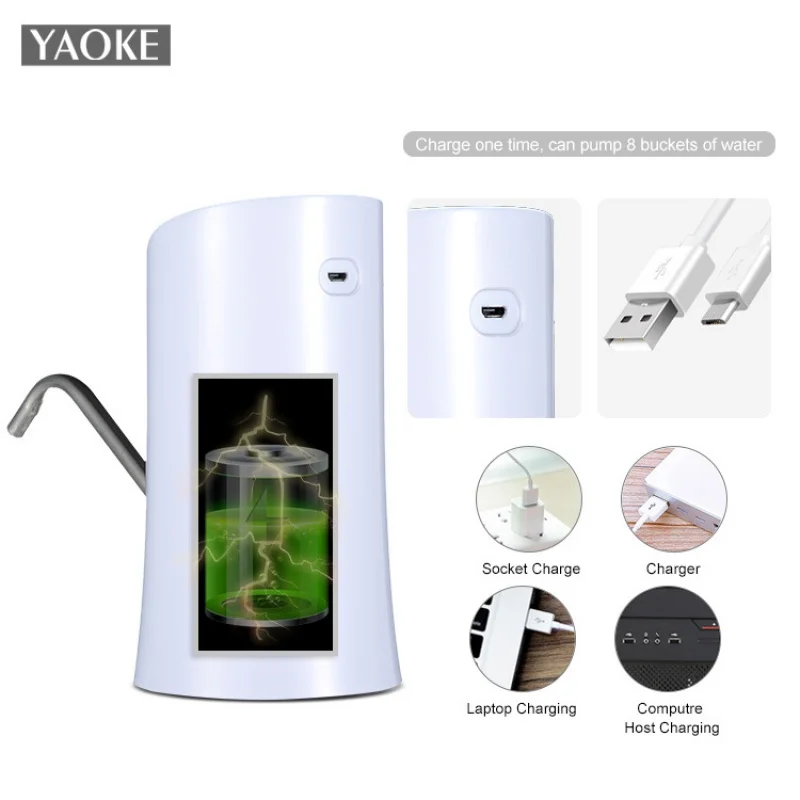 Electric Water Dispenser Pump Automatic Water Bottle Pump USB Charging Water Pump One Click Auto Switch Drink Pump Dispenser