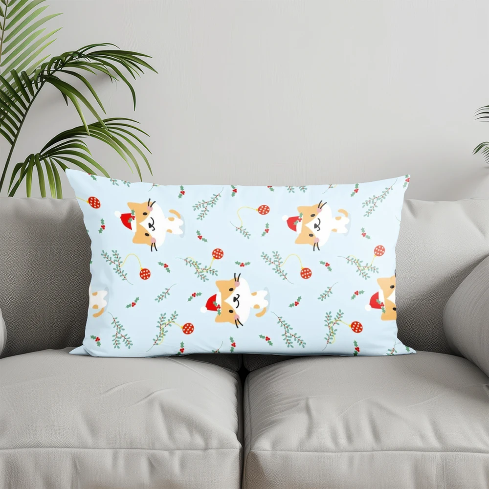 ديكور المنزل الثلج الأخضر عيد الميلاد وسادة غطاء مناسبة ل أريكة غرفة نوم سيارة وسادة غطاء وسادة مستطيلة الظهر وسادة