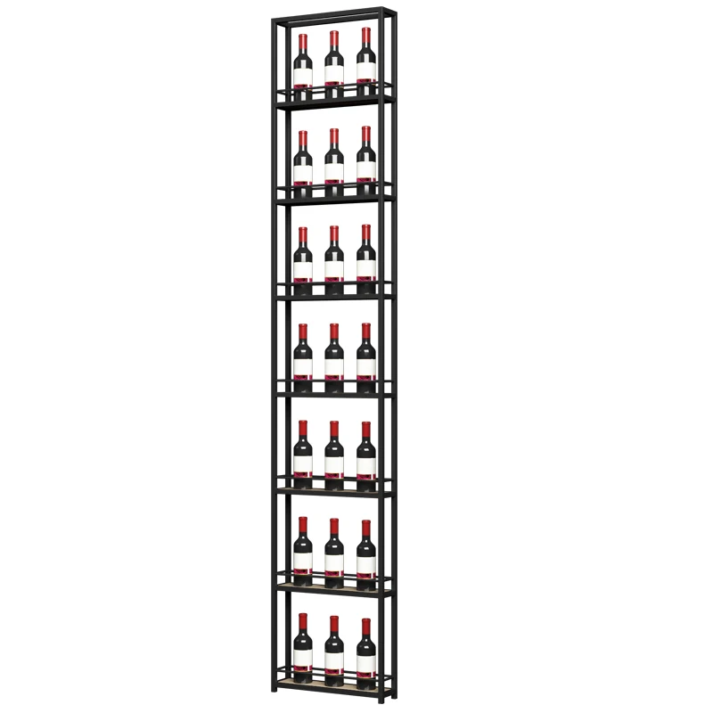 Z@*Iron Floor-to-Floor Card Partition Wine Display Rack for Restaurants and Bars Home Furniture 10-19 Bottles