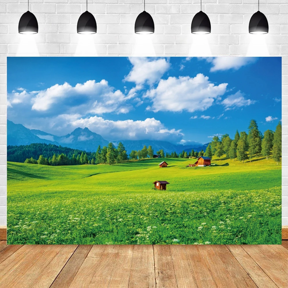 Spring Photography Backdrop Green Forest Grass Garden Park Natural Landscape Holiday Decor Photography Background Photo Studio