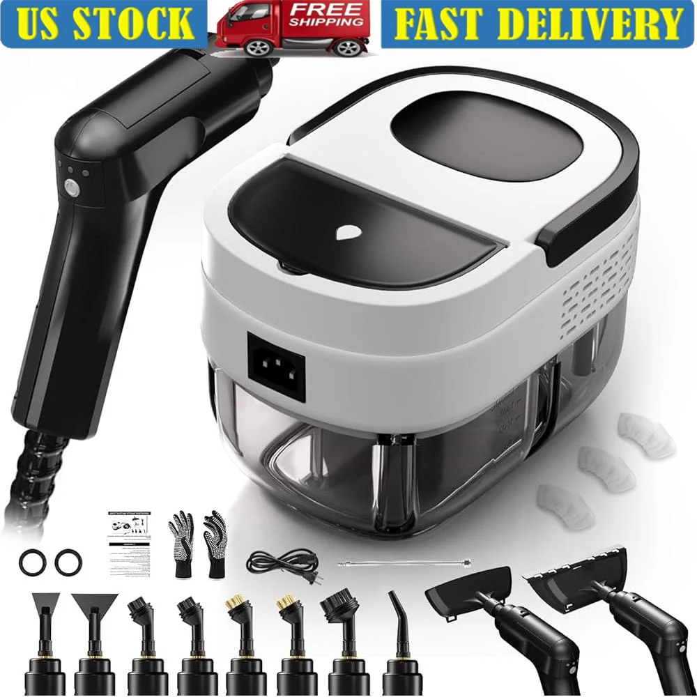 Handheld Steam Cleaner 2500W High Pressure Portable Steamer with Adjustable Steam Control Multi-Use Home and Car Detailing