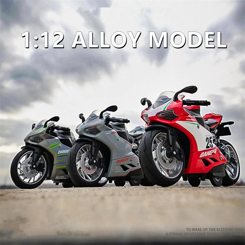 نموذج دراجات سباق بخارية من دوكاتي خليط معدني ، مجموعة صوت وإضاءة ، 1:12