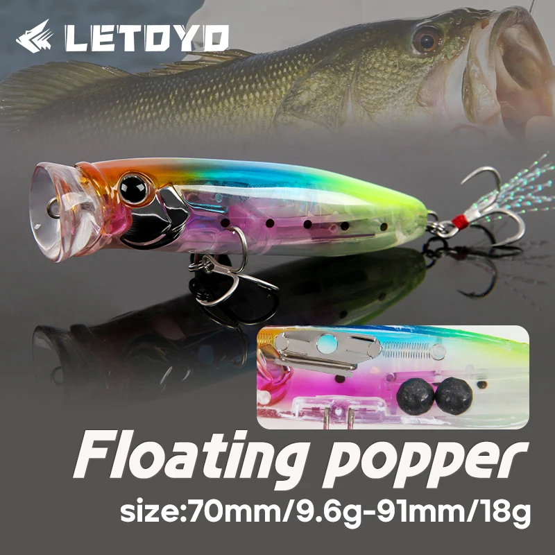 Señuelo de Pesca LETOYO 10g 18g Flash Blade Topwater Pencil Flotante Artificial Duro para Superficie de Agua, Señuelos Wobblers para Pesca de Carpa