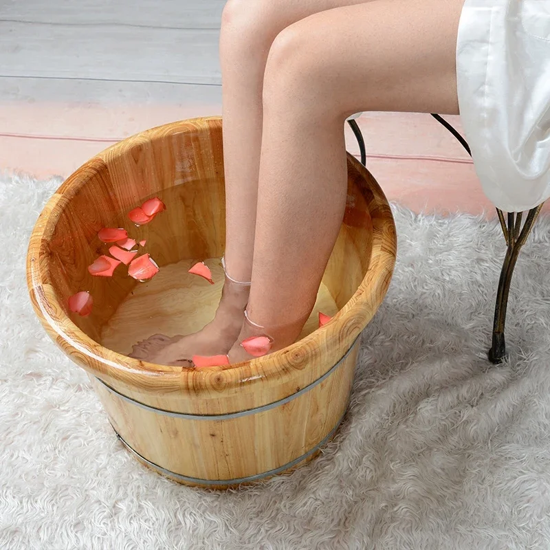 Soaked Foot Wooden Bucket Couple Parent Child Style Two Person Wooden Bucket Foot Bath Two Person Foot Wash Cedar Large Thick