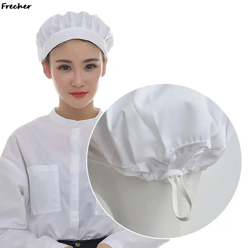 

Kitchen Cook Chef Hat Health Service Nusing Hats Restaurant Hotel Uniform Man Women Workshop Hair Cover Breathable Cotton Caps