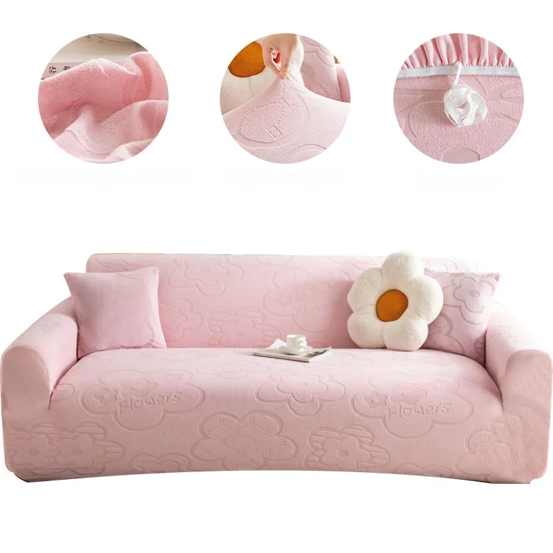 Universal Sofa Cover Elastic Dustproof  Scratch Proof Spring Autumn Winter Use Sofa Protector Plant Floral Polyester