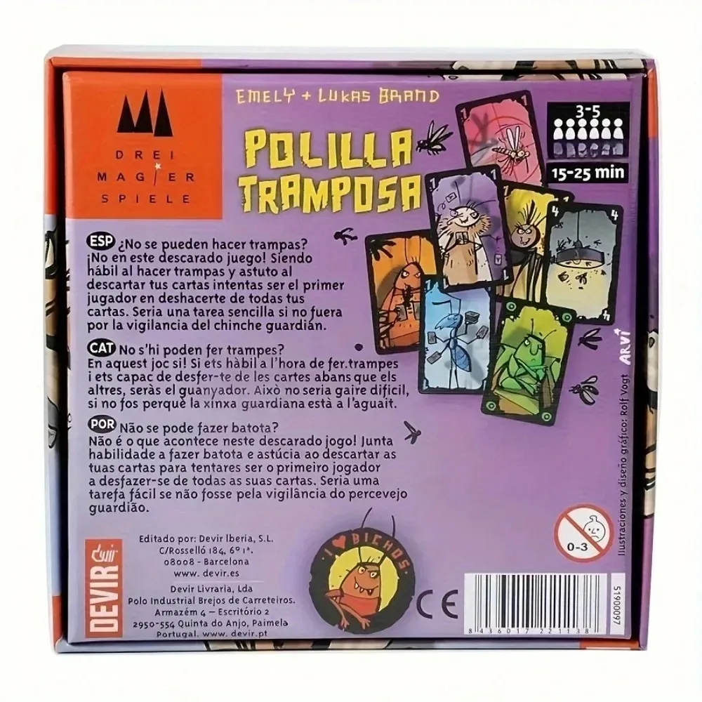 لعبة بطاقات اللعب Polilla Tramposa Español The Cheating Moth لعبة اللوحة الإسبانية Juego Cartas ألعاب عائلية للحفلات