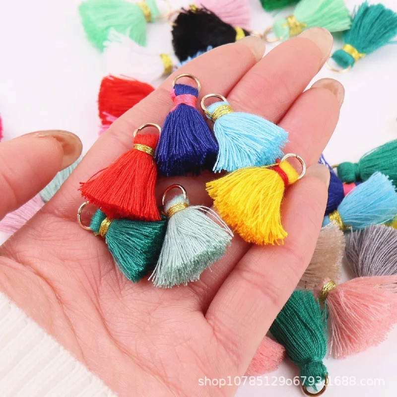 10pcs 2cm Making Accessories Backpack Keychain Headwear Silk Cotton Tassel Charms DIY Pendant Jewelry Apparel Sewing Supplies