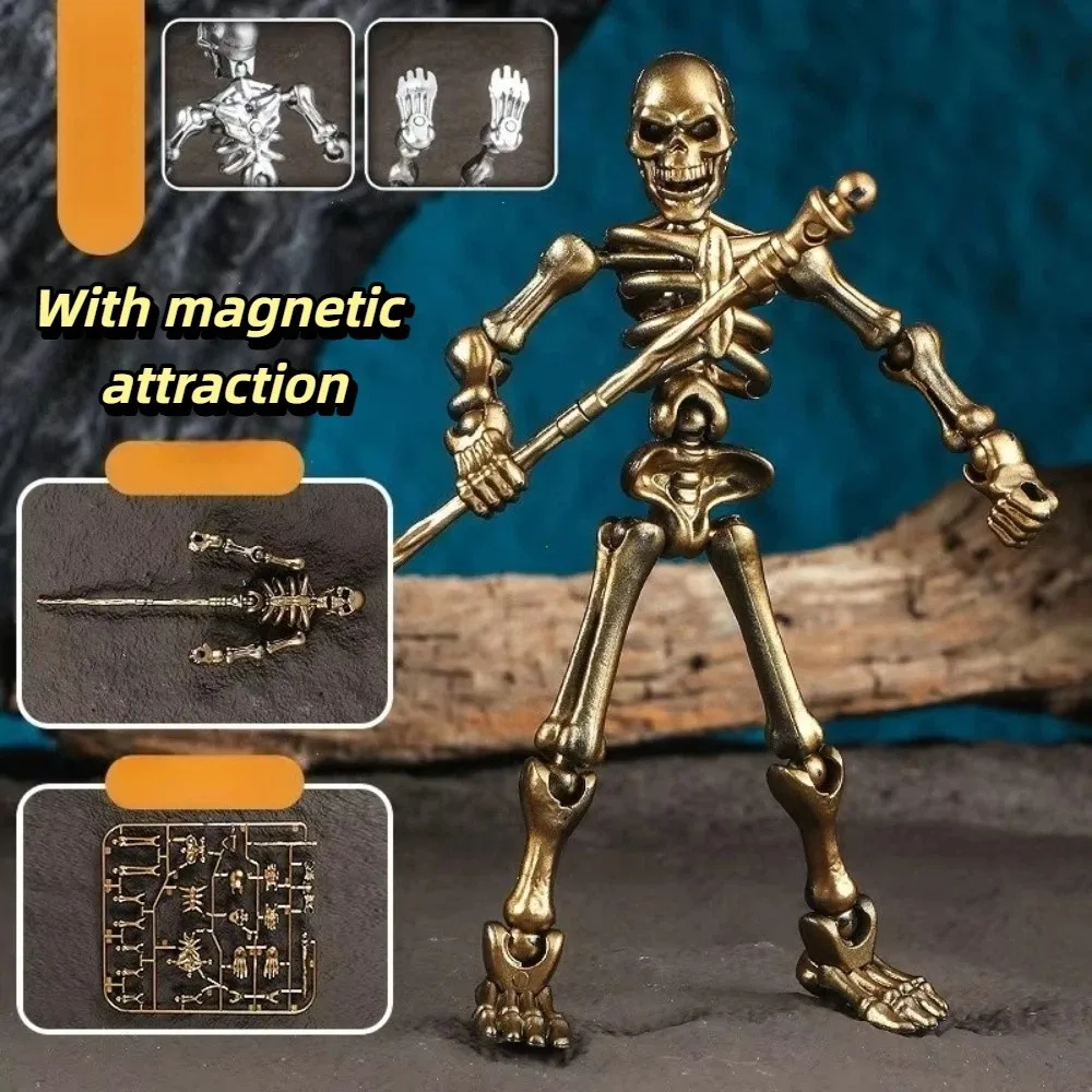 Fully Movable Joints Articulated Skeleton Figurine Lightweight Sturdy Smooth Surface Movable Joint Skeleton Novelty Design