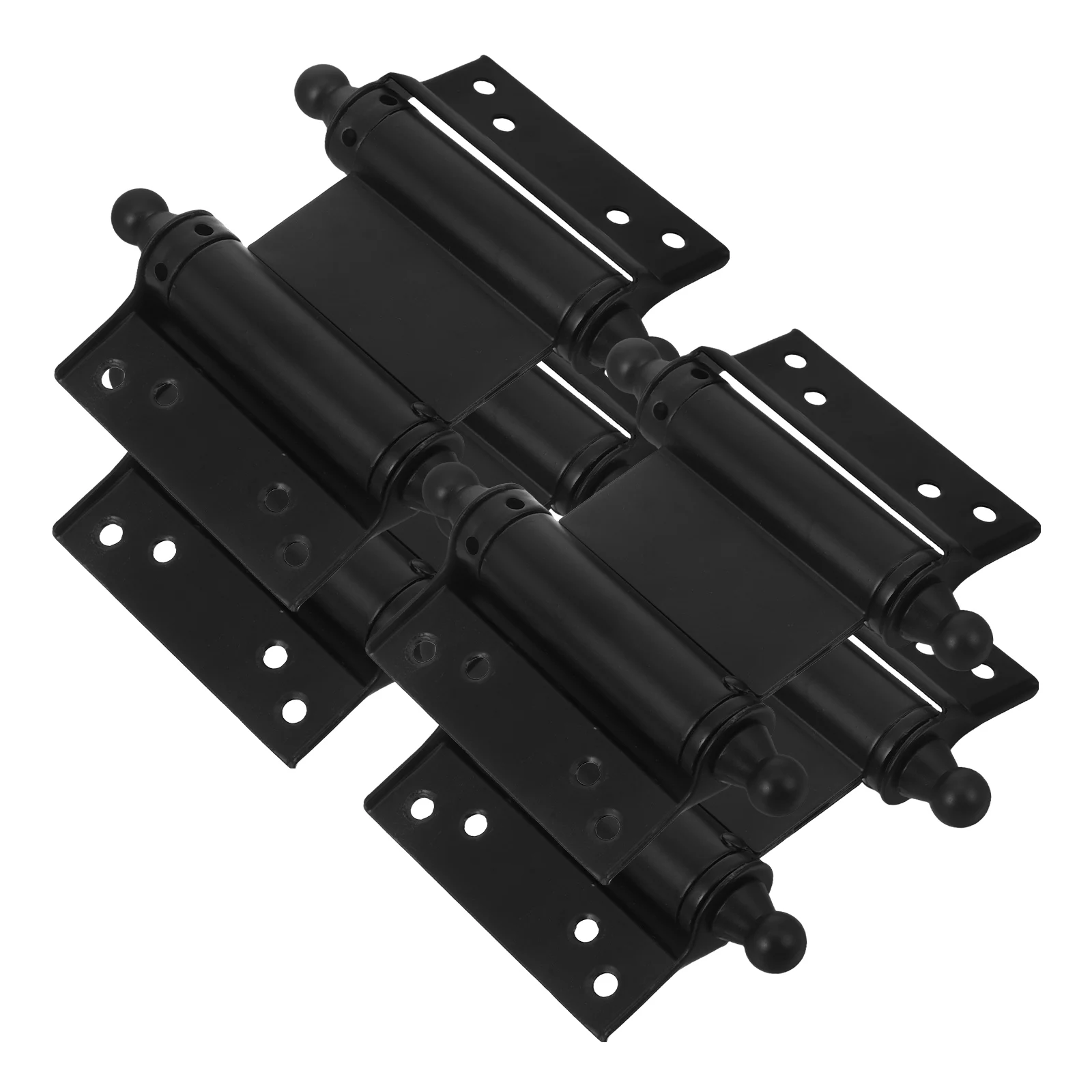 

4pcs Automatic Closing Hinge 3-inch Double Spring Stainless Steel Black Door Inside Hinges Adjustable Angle Freeswinging
