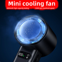 refrigeration Handheld Turbo Fan Mini Portable Hand Fan, USB Rechargeable Personal Fan,  Small Pocket Fan with 100 Speed