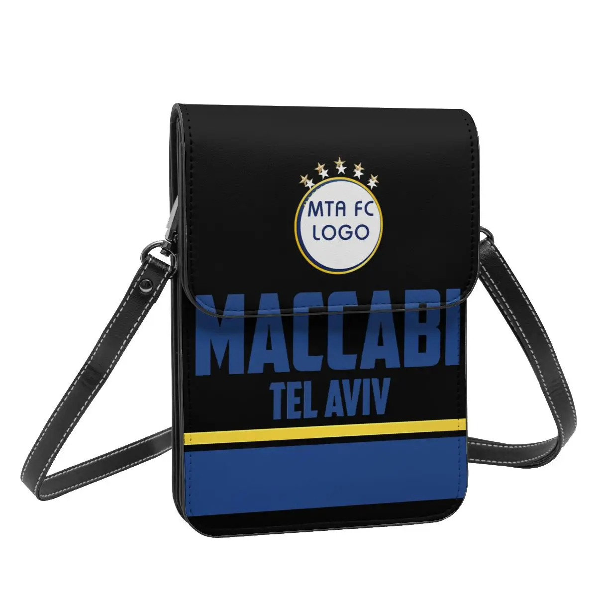 Maccabi Tel Aviv Mobiele Telefoon Portemonnee Handtas Crossbody Tas Schoudertas Met Verstelbare Riem