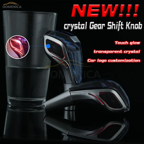 Perilla de palanca de cambios de cristal Universal para coche, cabezal de palanca con LED para Toyota Lexus Hyundai Mitsubishi Mazda, accesorios interiores