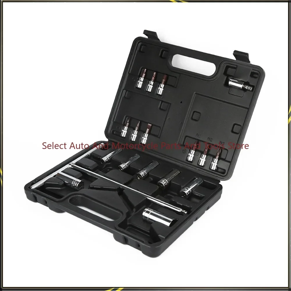 19PCS Conversion T-Sleeve Set T-Connector Universal Joint, Machine Repair and Maintenance Combination Tool