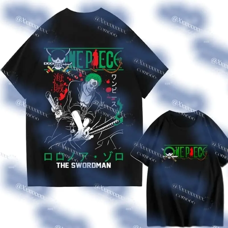 صيف 2026 أنيمي مطبوعة الكبار الرجال والنساء الأسرة نفس النمط فضفاض ، التجفيف السريع تصميم الأزياء عادية تي شيرت