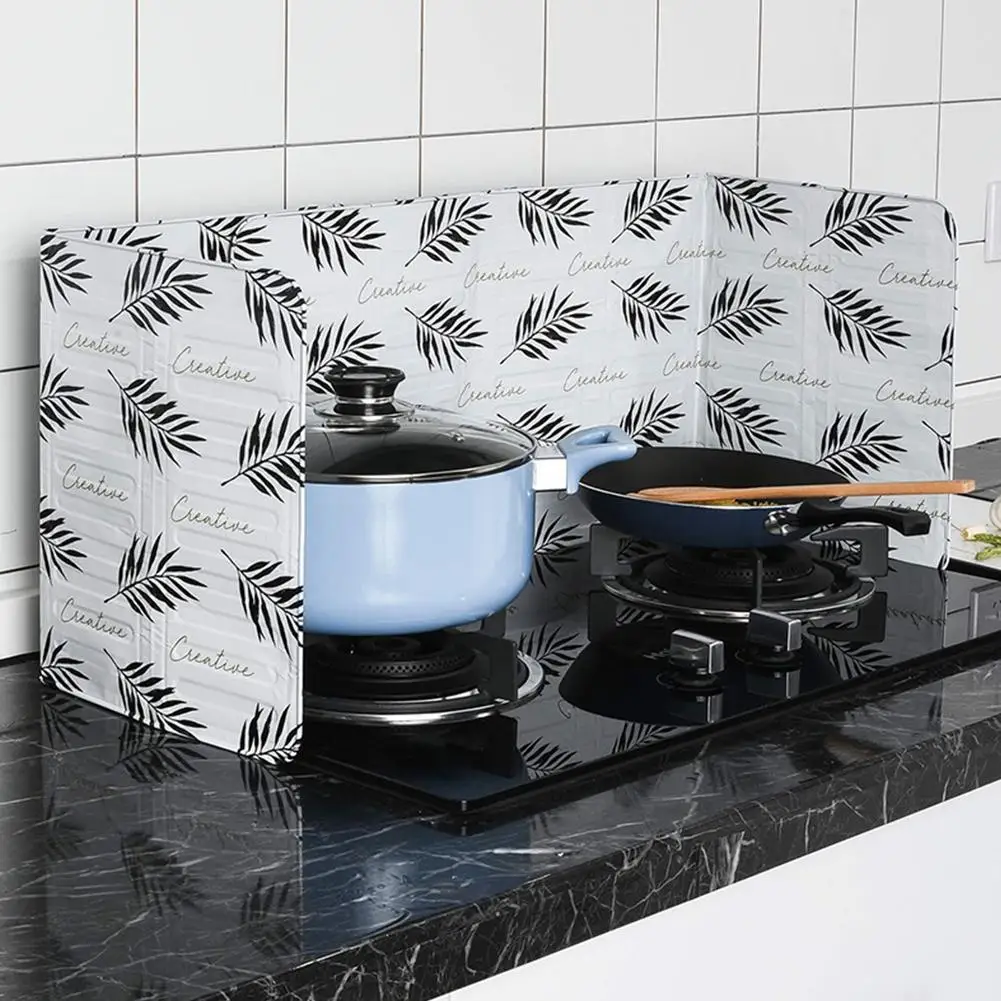 Deflector de aceite plegable de aluminio para cocina, estufa de gas, aislante, ignífugo y resistente a altas temperaturas