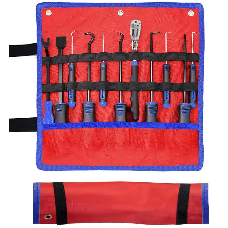 

11pcs Car Hook And Pick Tool Set Car Repair Tool Kit With Telescopic Magnetic Pickup Gasket Scraper Remover Pry Bar Hand Tool