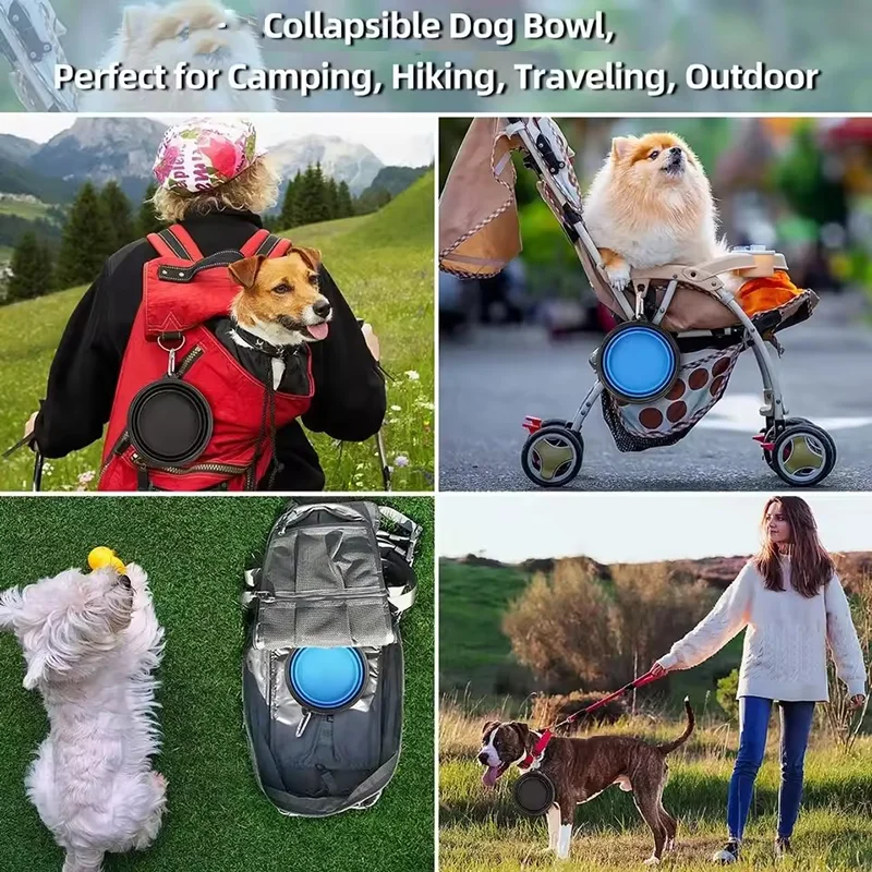 Collapsible Dog Pet Folding Silicone Bowl Outdoor Travel Portable Puppy Food Container Feeder Dish Bowl Pet supplies - view 5