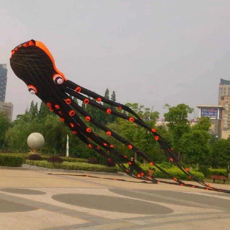 طائرة ورقية على شكل أخطبوط بطول 23 مترًا للبالغين، طائرات ورقية احترافية، طائرات ورقية ناعمة تعمل بالطاقة، ماكينة طائرة ورقية أوتوماتيكية رياضية وترفيهية عملاقة