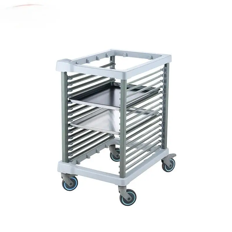 

Bread Bakery Kitchen Equipment Commercial Catering Hotel Trolley Cart Fiberglass+PP 9-Tray Capacity