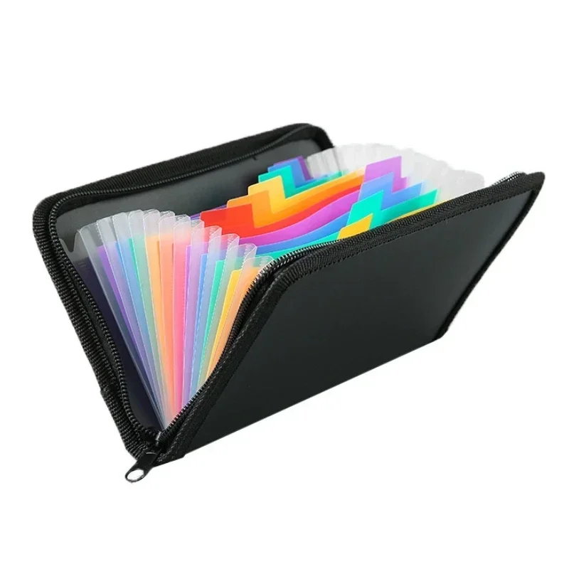 Carpeta de Archivos Expandible Colorida A6, Bolsa para Archivos con 13 Compartimentos, Bolsa para Facturas, Organizador de Documentos con Cierre, Suministros de Oficina