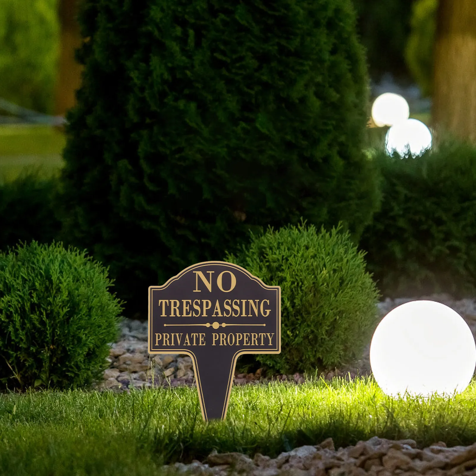 Heavy Duty Metal No Trespassing Sign Private Property Weatherproof Outdoor Security Yard Lawn Garden Driveway Home Business