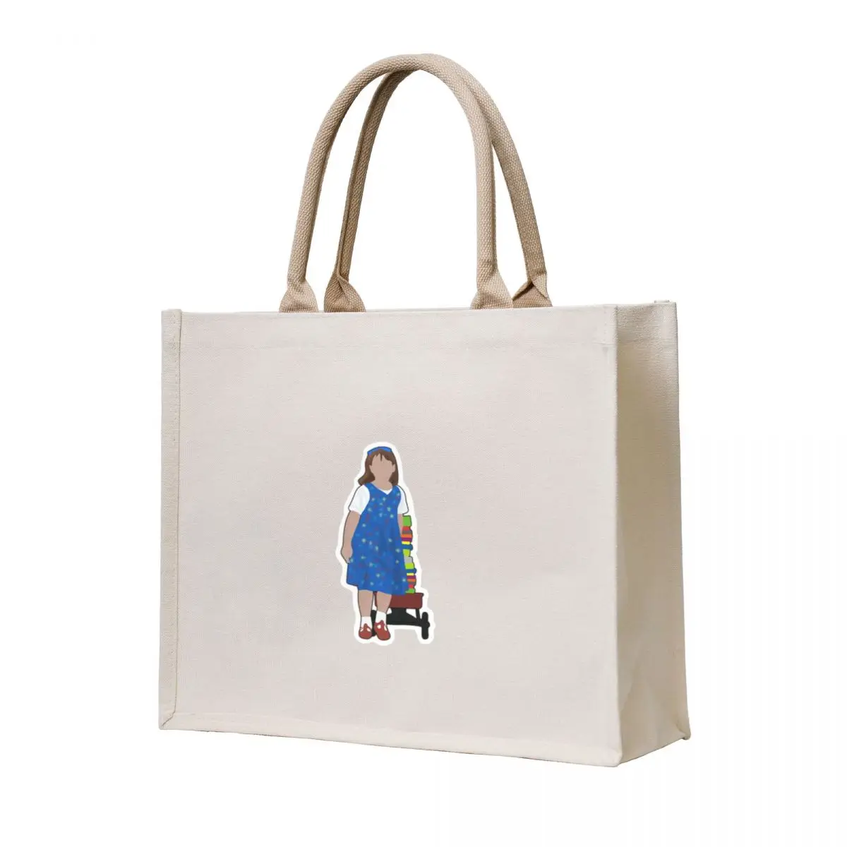 

Matilda Wormwood Wagon with Books Tote Bag reusable grocery bags Women's shopper bag Handbags reusable shopping bag