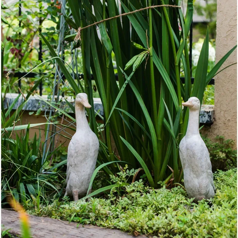 Simulated Duck Garden Statue, Animal Sculpture, Floor Ornaments, Miniature Items, Practical, Beautiful, Villa