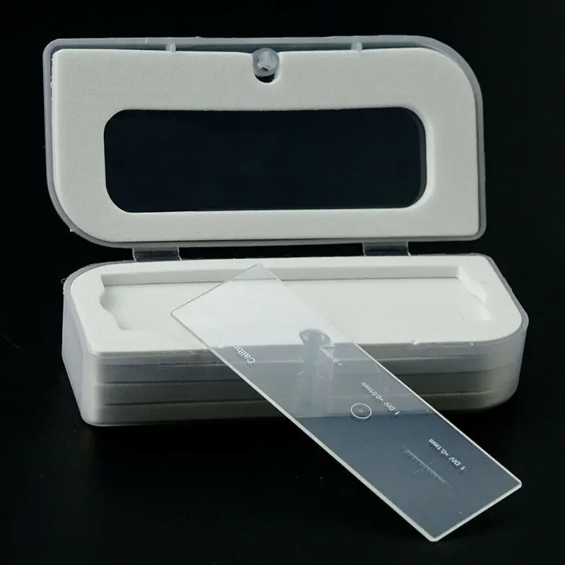 DIV 0.01mm Microscope Stage Micrometer Glass Calibration Slide 4 Scales Freeship