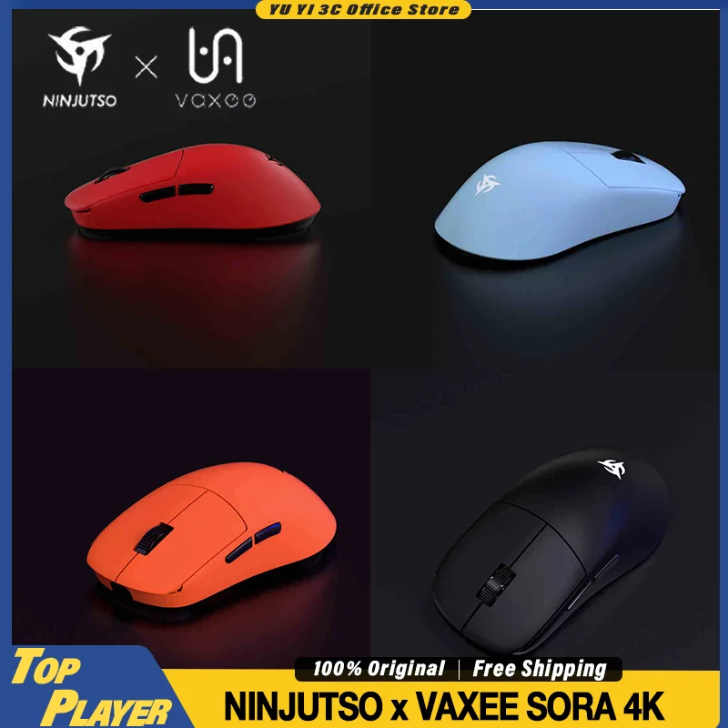 

Беспроводная игровая мышь NINJUTSO VAXEE SORA 4K PAW3950, высокоточный датчик, частота запуска, 4000 Гц, мышь для киберспорта со сверхнизкой задержкой