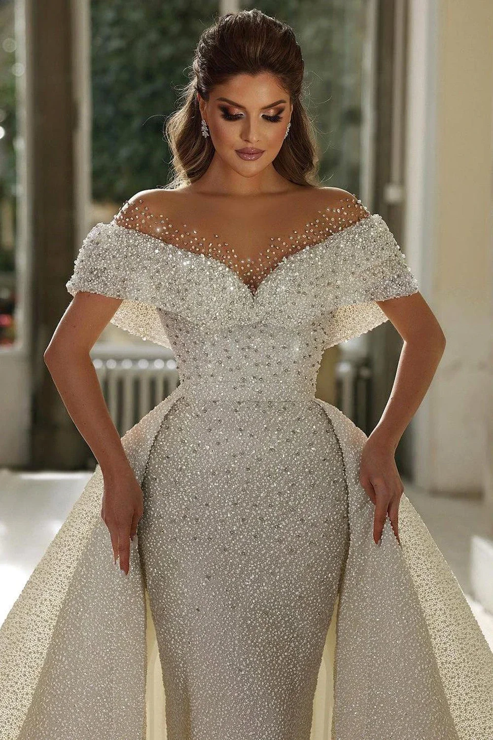 Customzied 2026 Mermaid Luxury Wedding Dresses Sweetheart Off The Shoulder Vestido De Novia Lace Detachable Train Robe