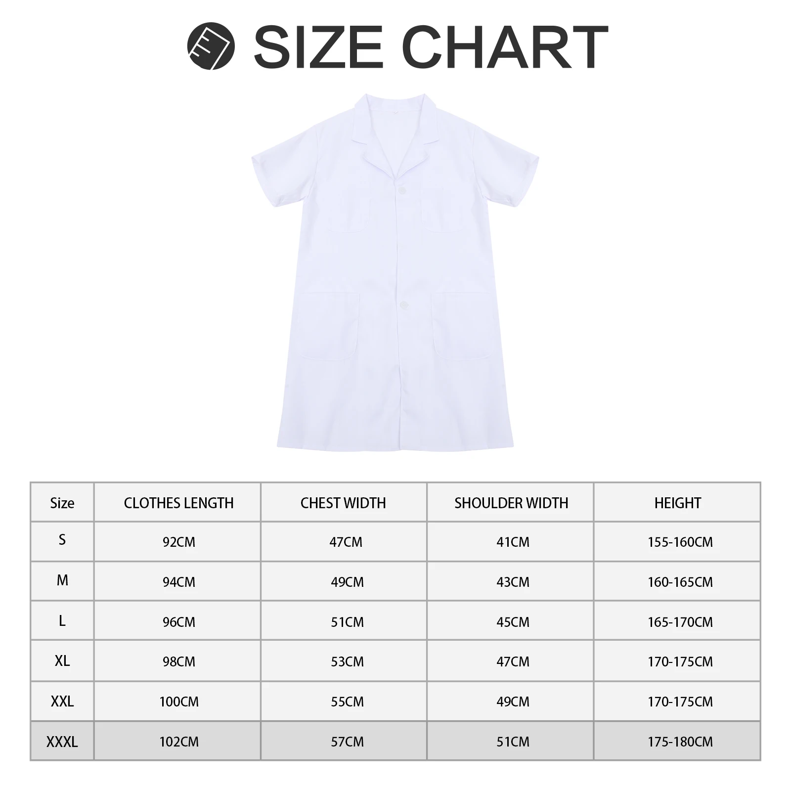 

Women's Nurse Uniform Short Sleeve White Gown Medical Uniform Halloween Cosplay Nurse Clothing - Size XXXL
