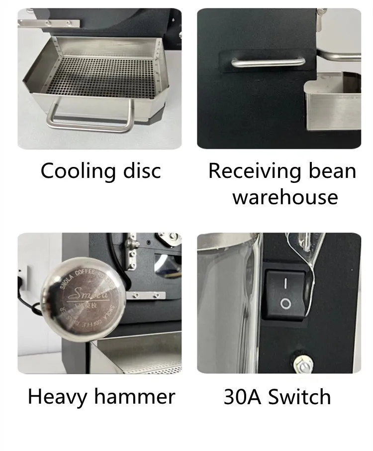 Máquina elétrica comercial pequena profissional para torrar grãos de café, durável, 300g, torrador de café para uso comercial
