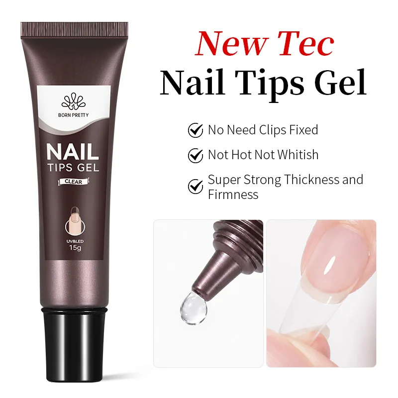 BORN PRETTY 15g Nail Tips Gel Nude Clear Transparent Nail Gel Soak Off UV LED Nail Art Gel Varnish Function Gel Nail Extension image 5