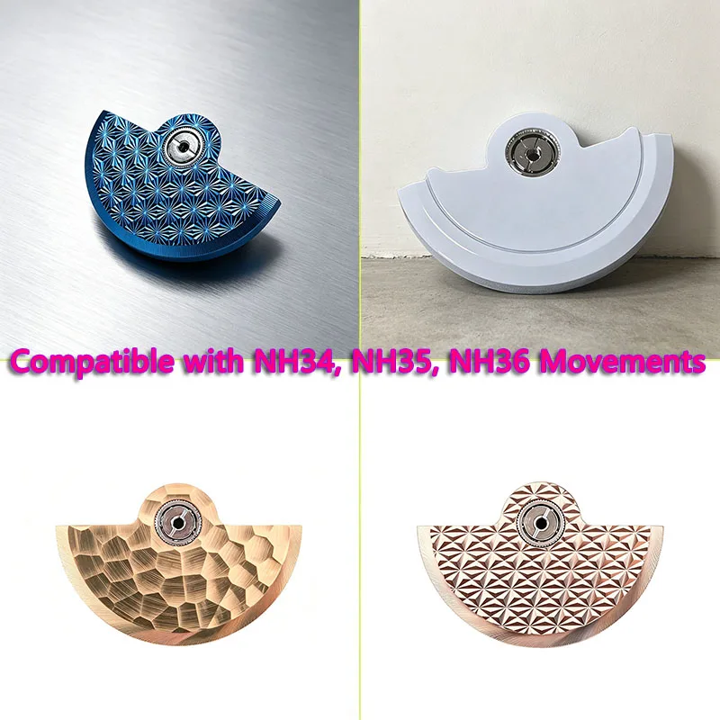 MechJazz Multi‑Color Optional Watch Rotor, Compatible with NH35, NH36, NH38 Movements, Modified Automatic Hammer,Watch Mod Parts