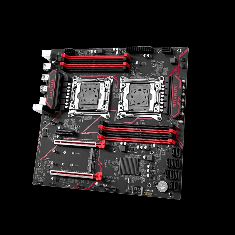 JGINYUE X99 デュアルCPUマザーボード LGA 2011-3 サポート Xeon E5 V3 V4 CPU DDR4メモリ 8チャンネル デュアルX99チップセット X99-9D4