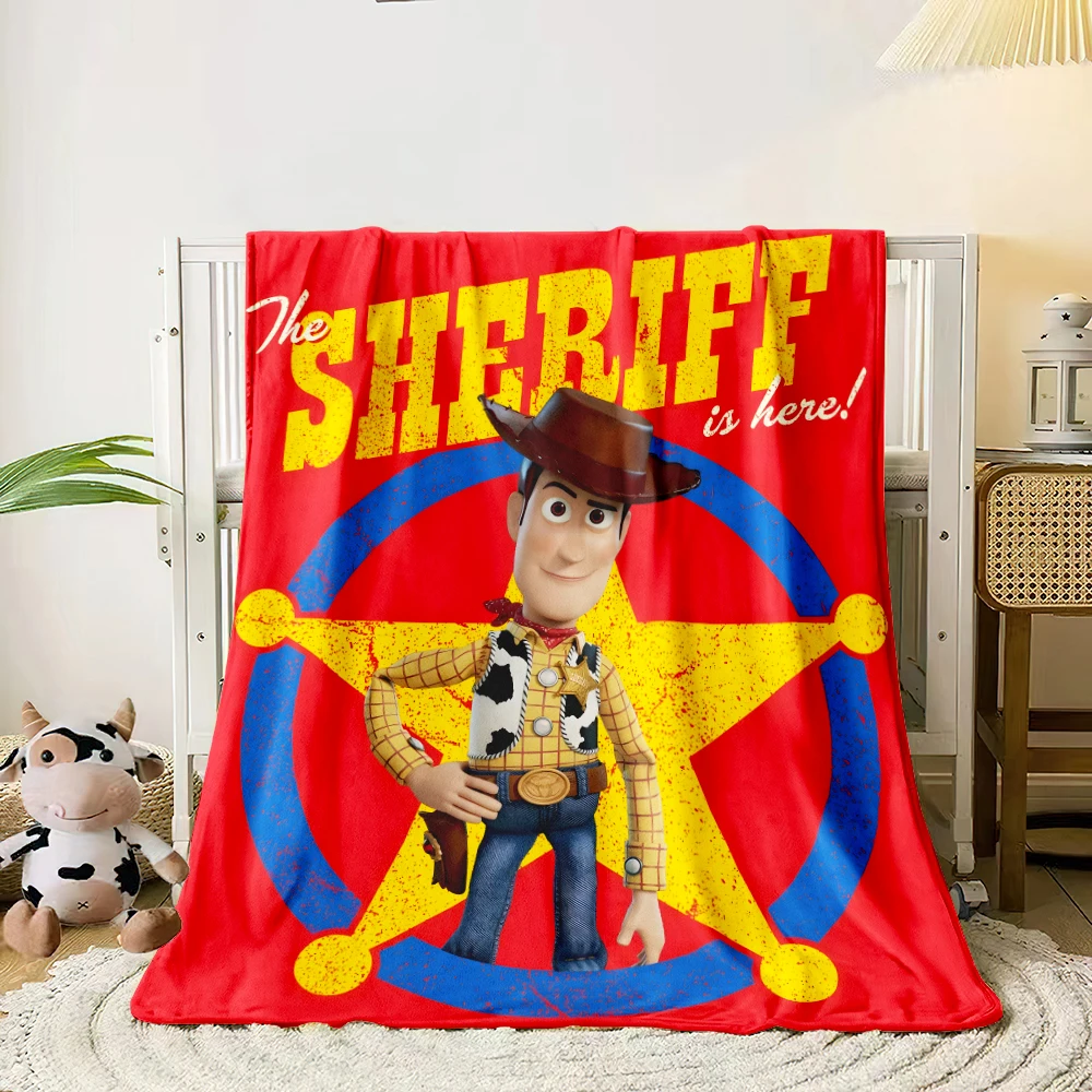 MINISO Toy Story cool cute Cartoon Print Blanket.Warm and Comfortable Flannel,Bedroom,Sofa,Bed,Chair Picnics,Trip,Camp,Blankets.