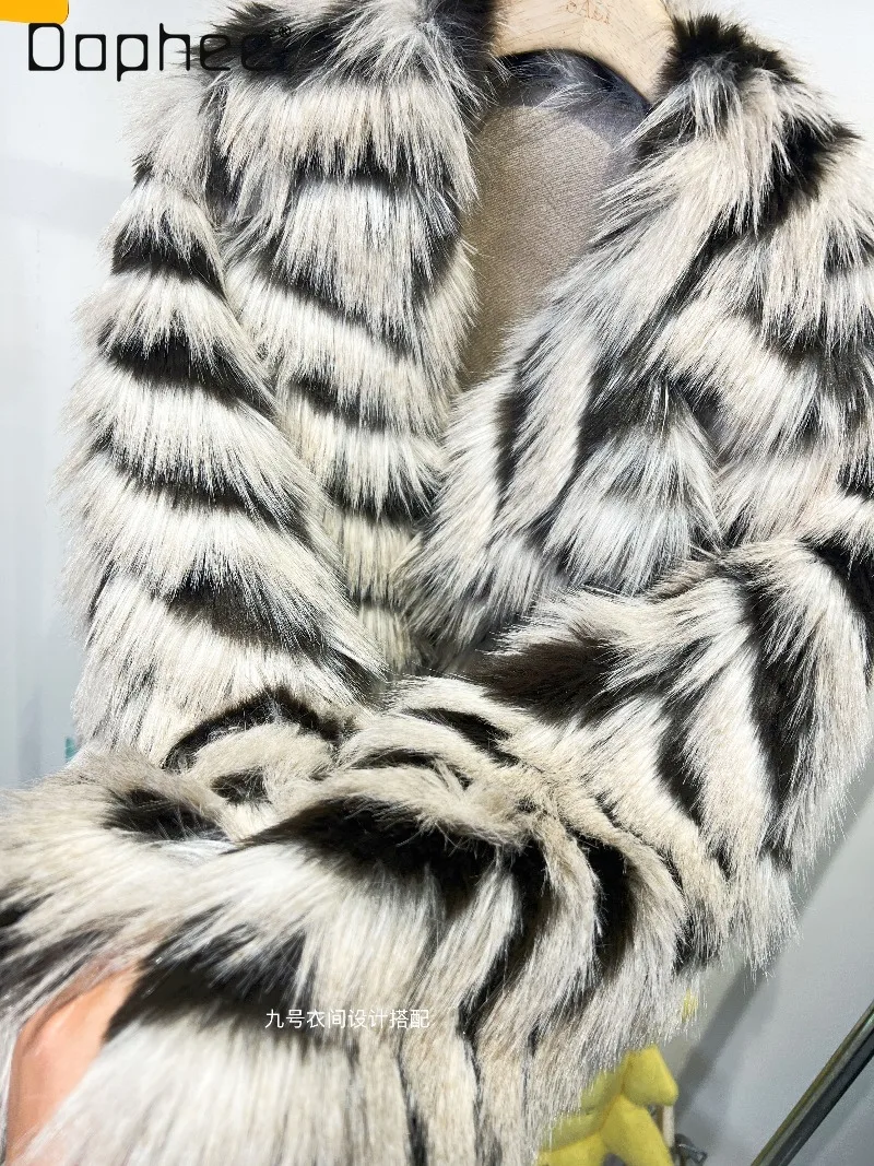 Winter New European Style Mink Fur Coat for Women Fashionable Imitation Mink Fur Warm Loose Jacket Loose Casual Faux Fur Coat