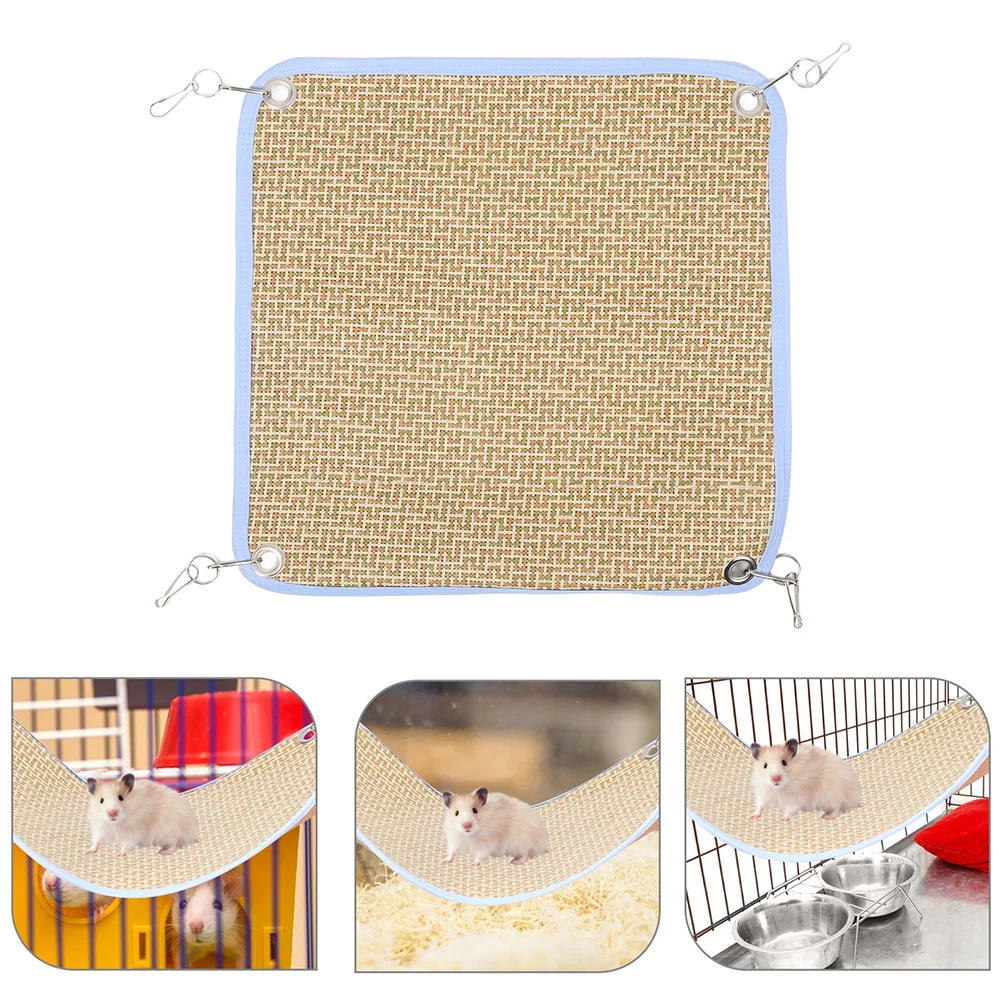

Straw Hammock For Small Pets Breathable Hanging Bed Cage Cool Mat Hamster Guinea Pig Ferret Rat Chinchilla Reptile