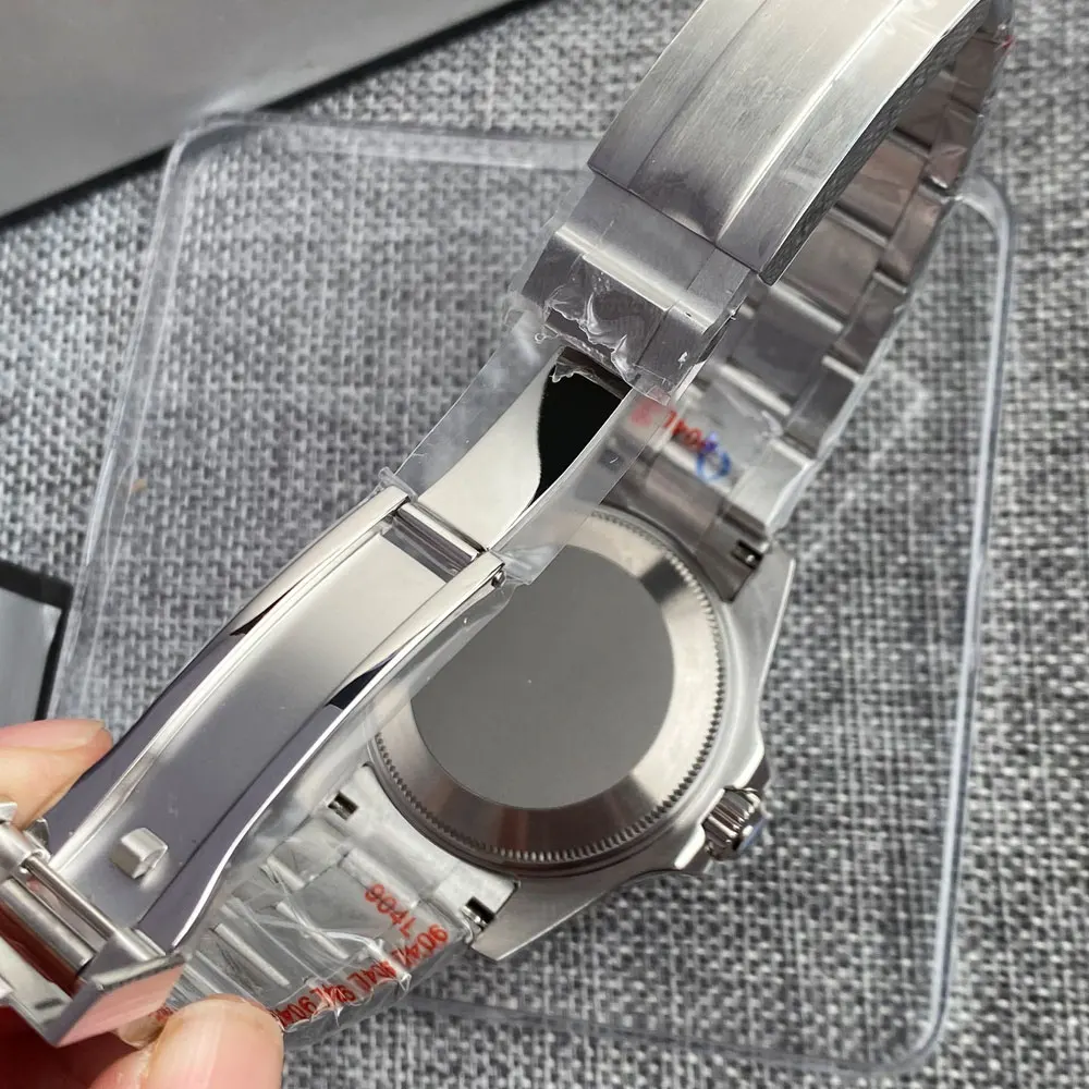 Reloj mecánico de acero resistente al agua de 100M para hombre, esfera MOP S NH35 Movt 904L, banda de bloqueo deslizante con cepillo, cristal de zafiro de 43mm