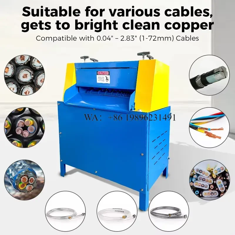 Wmwmnu Hot Sale Dual Blade Automatic Wire Stripping Chain Drive Top Bottom Stripping for Various Cables Pure 1 Year
