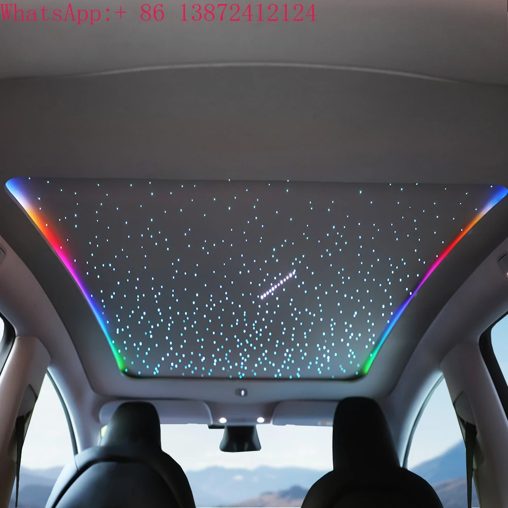 

Car Roof Sunshade for Tesla Model New Y Juniper Starry Sky Car Sunroof Voice Control Sun Shade Sky Window Car Sunshade Interior