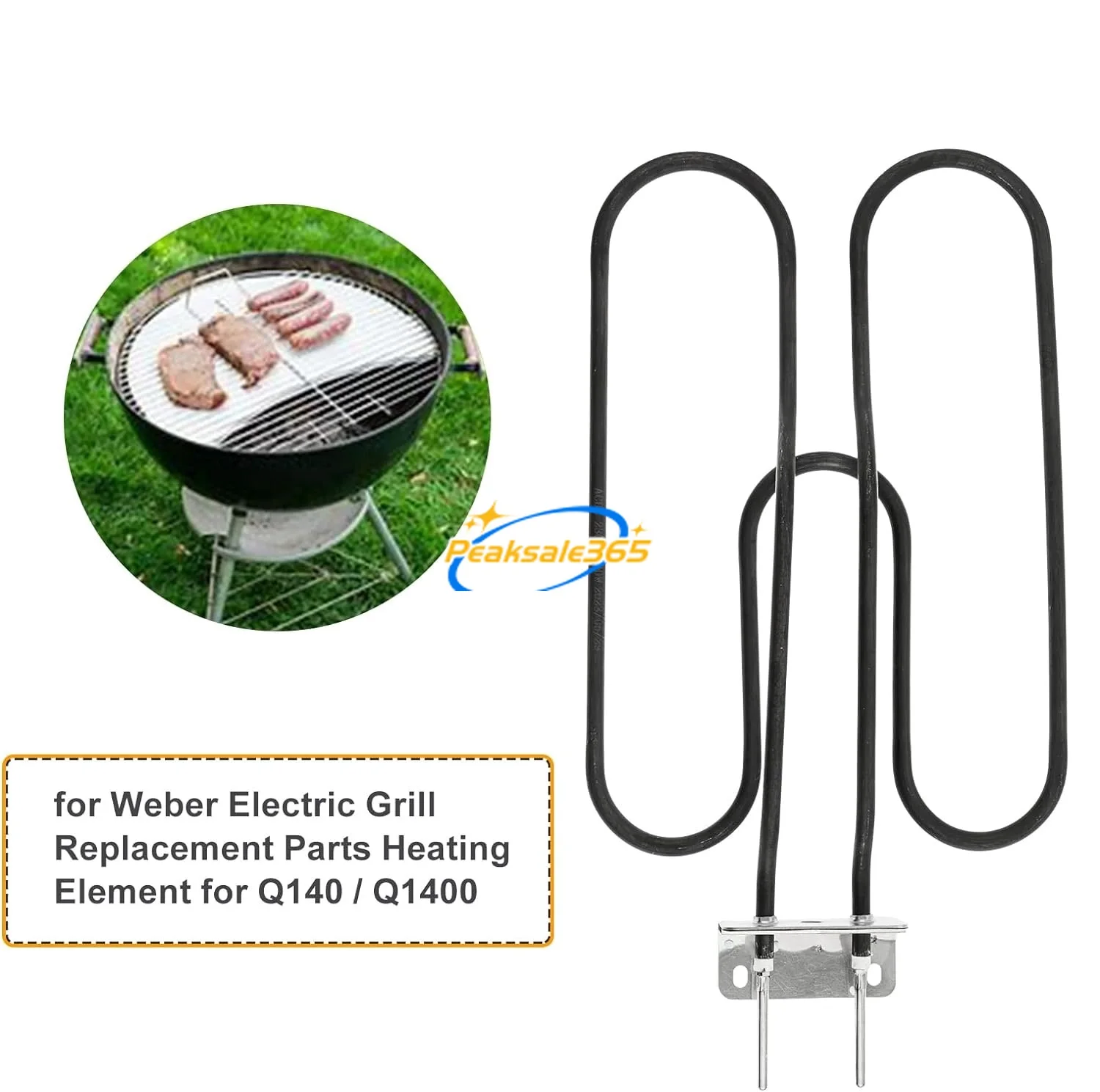 1set Heating Element 66631/65621 Replacement fit for Weber Electric Grill Q140/Q1400 Stainless Steel Coil 230V 2200W Durable