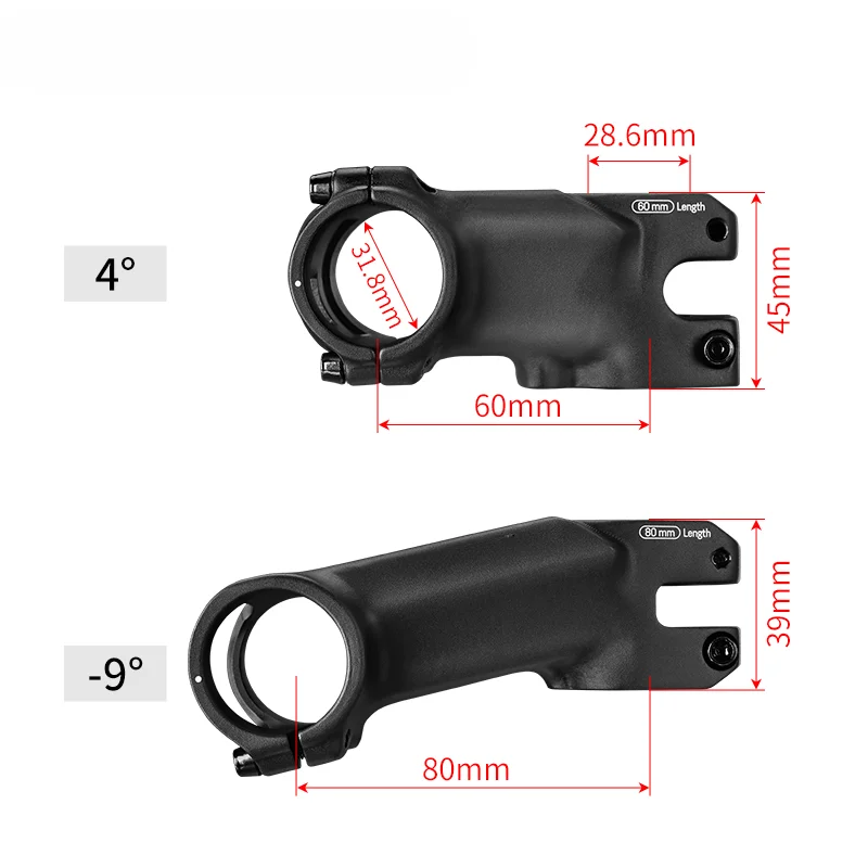 For Syncros -4° 60mm Bicycle Stem 31.8mm Bearing, Aluminum Alloy Handlebar Stem for SCOTT Mountain Bike Components