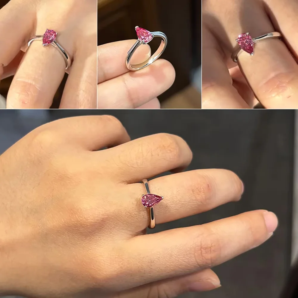 

1CT Pink Moissanite Ring for Women