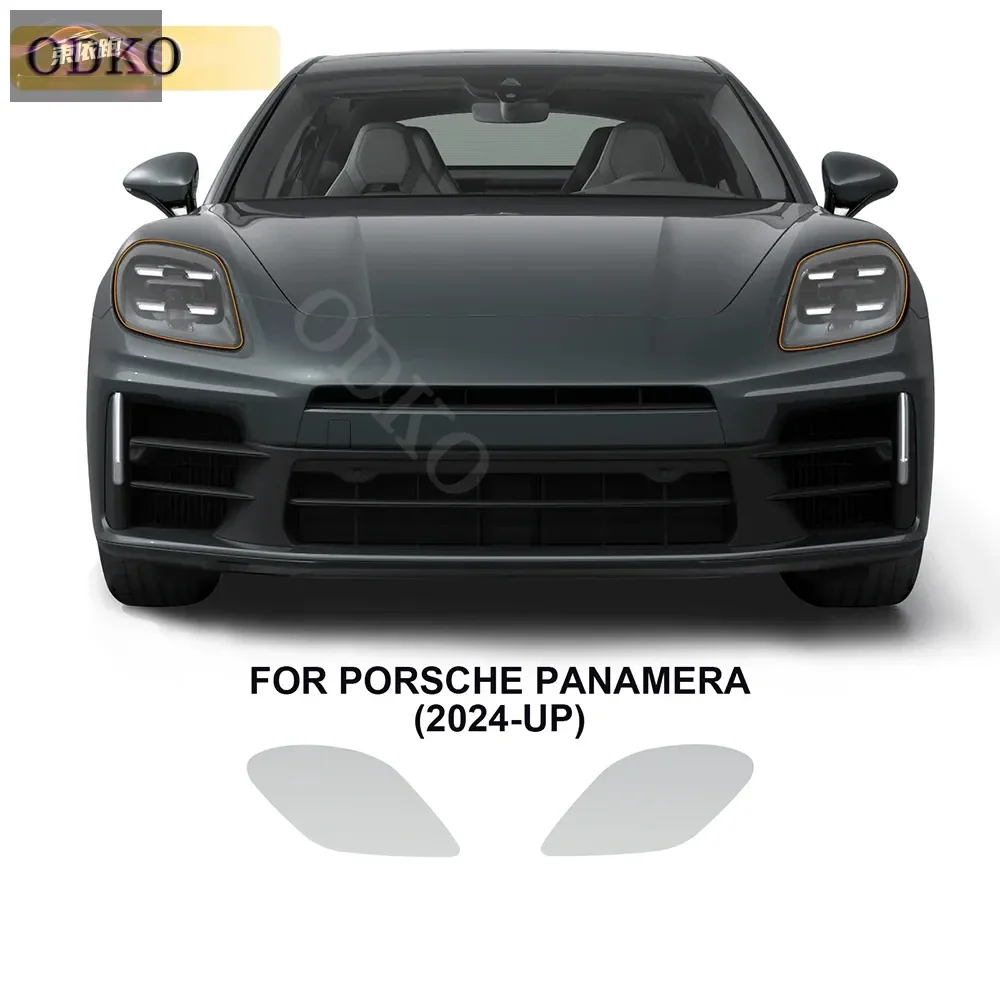 

Car Headlights Taillights Protective Film or Porsche Panamera Base 2024-UP Front Anti Scratch Black Transparent TPU Sticker PPF