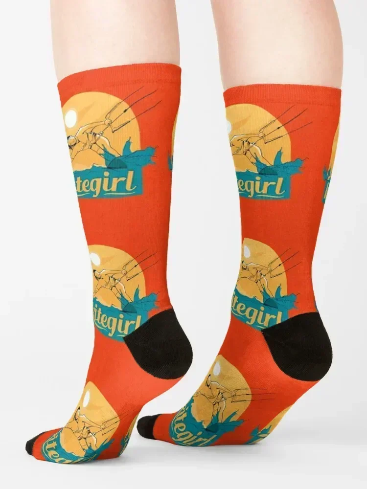 Kitesurfing, kiteboarding, kite girl Socks cute winter gifts kids heated Men's Socks Luxury Women's