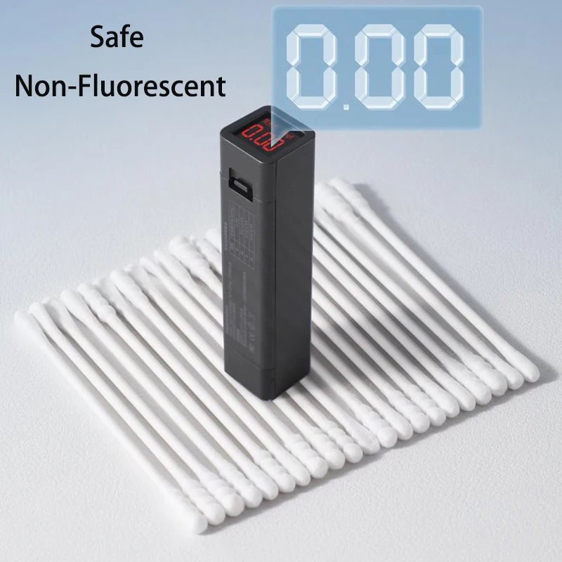 200개/박스 면봉 이중 헤드 종이 막대 귀 청소용 스파이럴 물방울 디자인 면봉 귀 코 청소용 메이크업 클리닝용