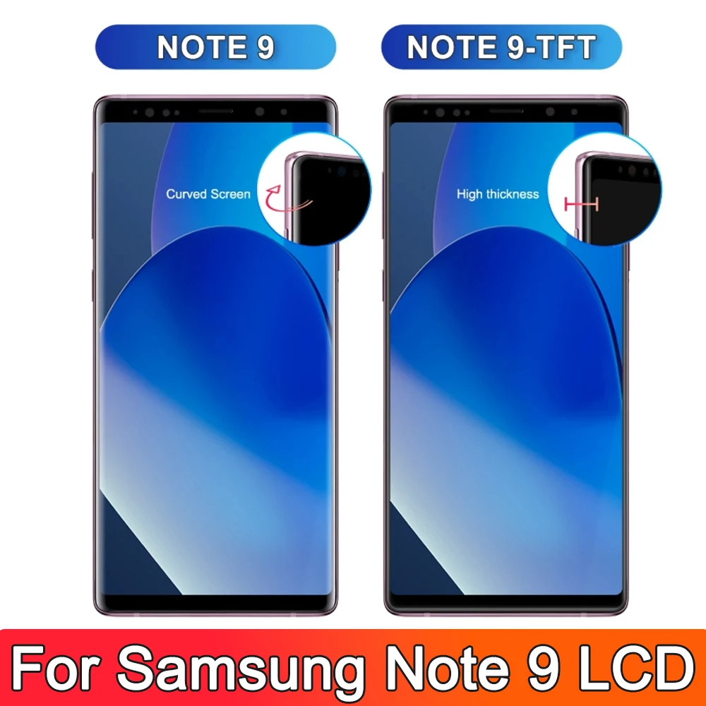 100% Test For Samsung Note9 LCD Display Touch Screen Digitizer Assembly For Samsung Note 9 N960F N960U N9600 LCD Frame